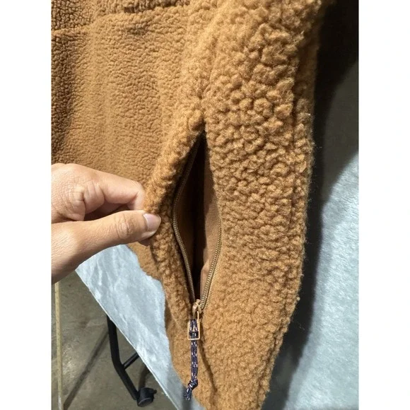 Alpine Design Sherpa Fleece Anorak Pullover Womens M Caramel Snap Jacket‎ NWT - Picture 6 of 11